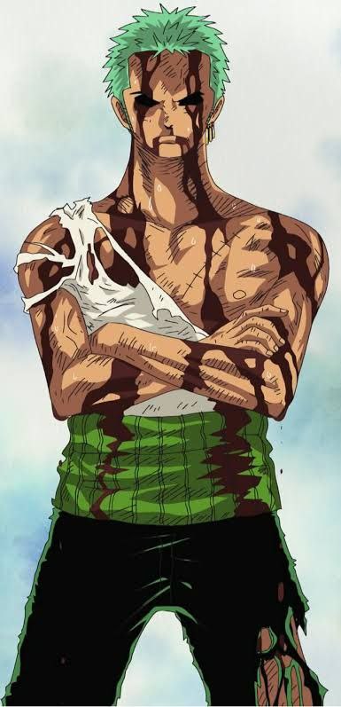 "Nothing Happened" Zoro when he took full on Luffy's pain and agony.